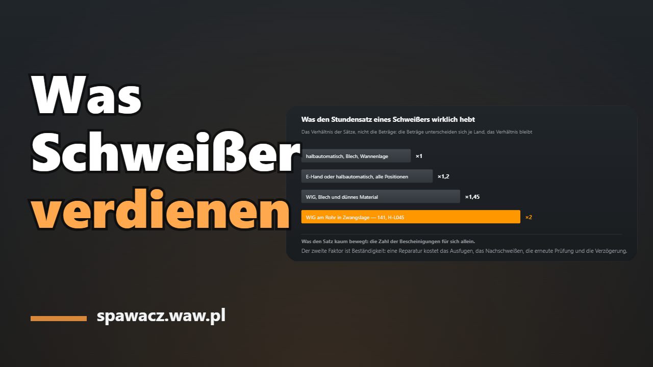 Was ein Schweißer verdient: Sätze in Europa
