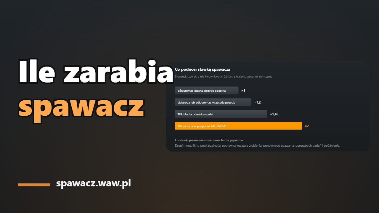 Ile zarabia spawacz w Polsce: stawki wg metody i uprawnień