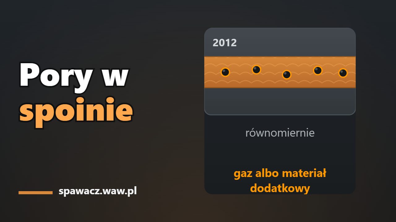 Pory w spoinie (2011, 2017): przyczyna po układzie porów