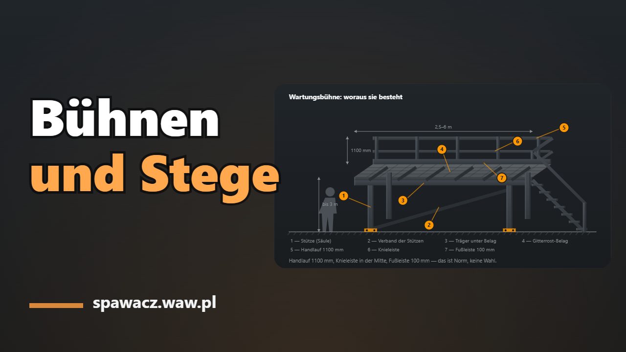 Wartungsbühnen, Beläge, Geländer und Treppen aus Stahl